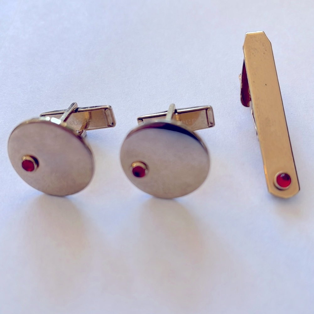 Vintage Cuff Links with matching Tie Clip